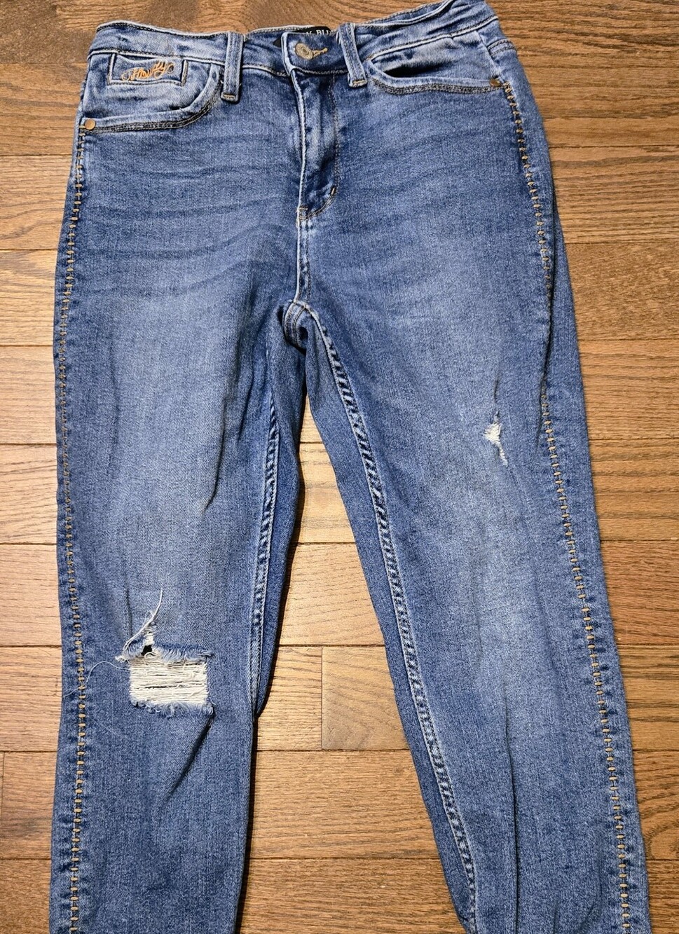 Judy Blue Women's High-Rise Howdy Embroidery Boyfriend Jeans